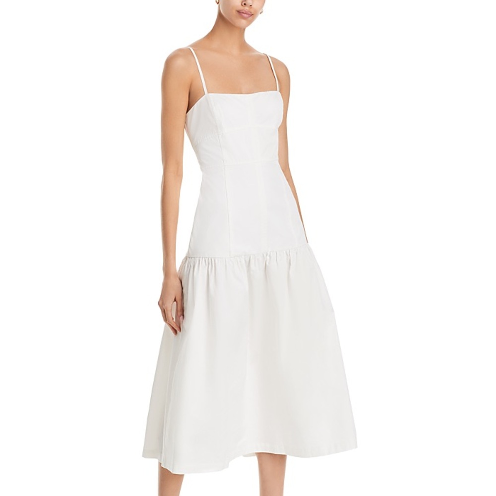 Aqua Drop Waist White Dress Medium
